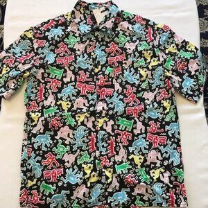 Keith Haring Classic Button Down Casual Shirt. Size Large.